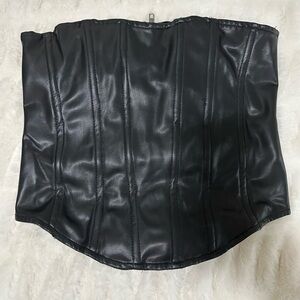 Olivaceous Black Corset Top